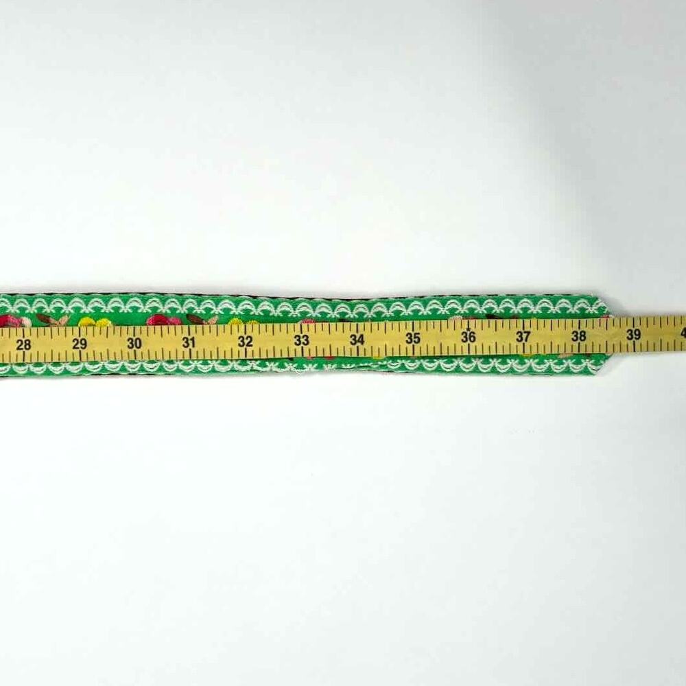 Hadley Pollet Green and Brown Floral Embroidered Reversible Belt - Size S - Picture 5 of 7